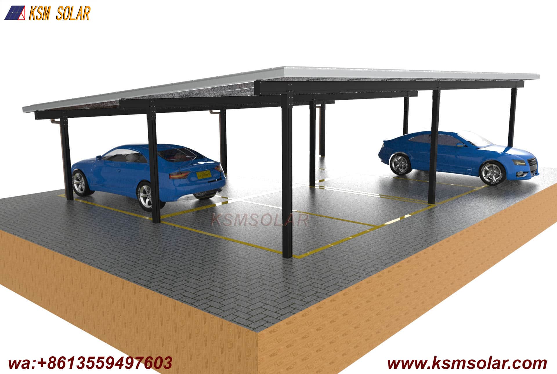 Aluminum Single-Slope Waterproof PV Carport
