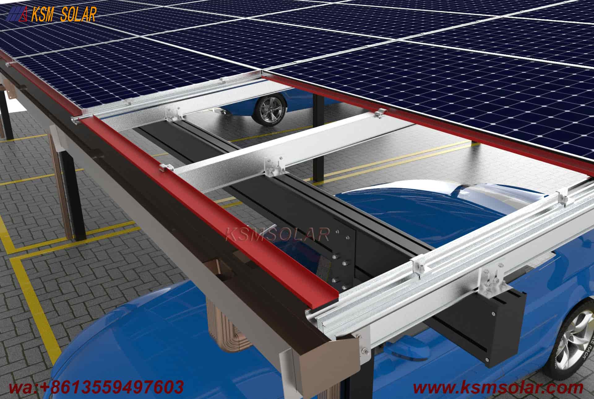 Aluminum Single-Slope Waterproof PV Carport