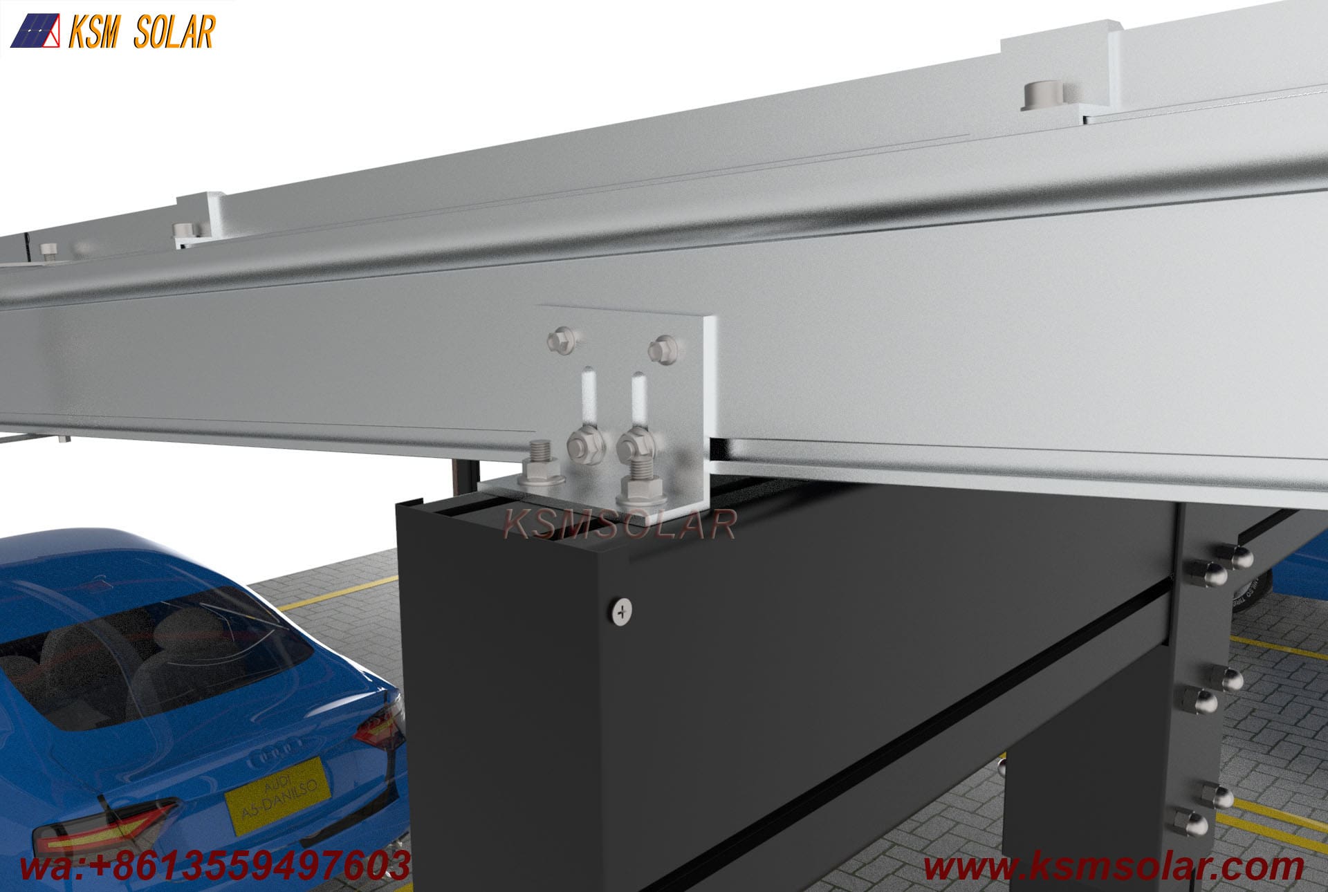 Aluminum Single-Slope Waterproof PV Carport