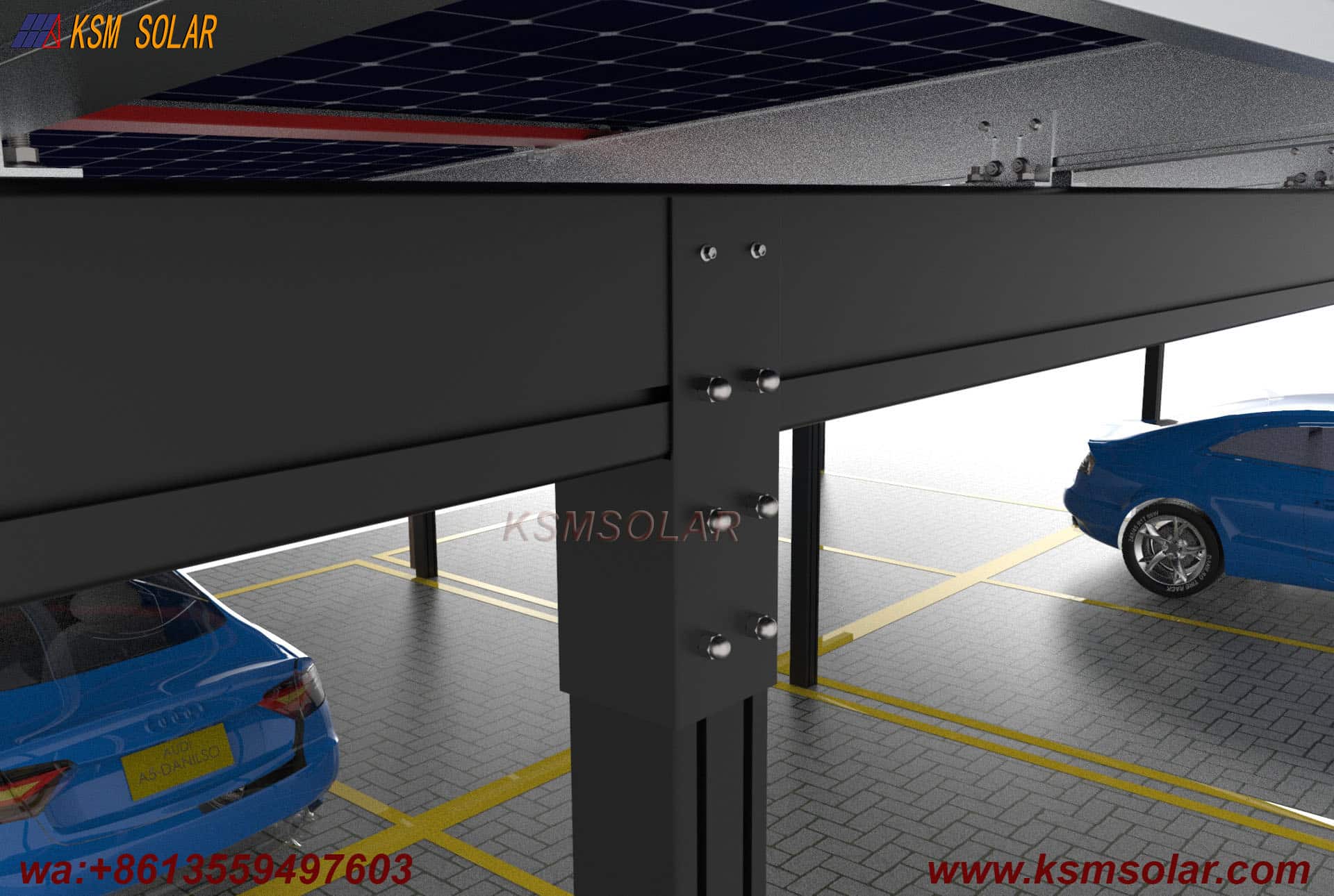 Aluminum Single-Slope Waterproof PV Carport