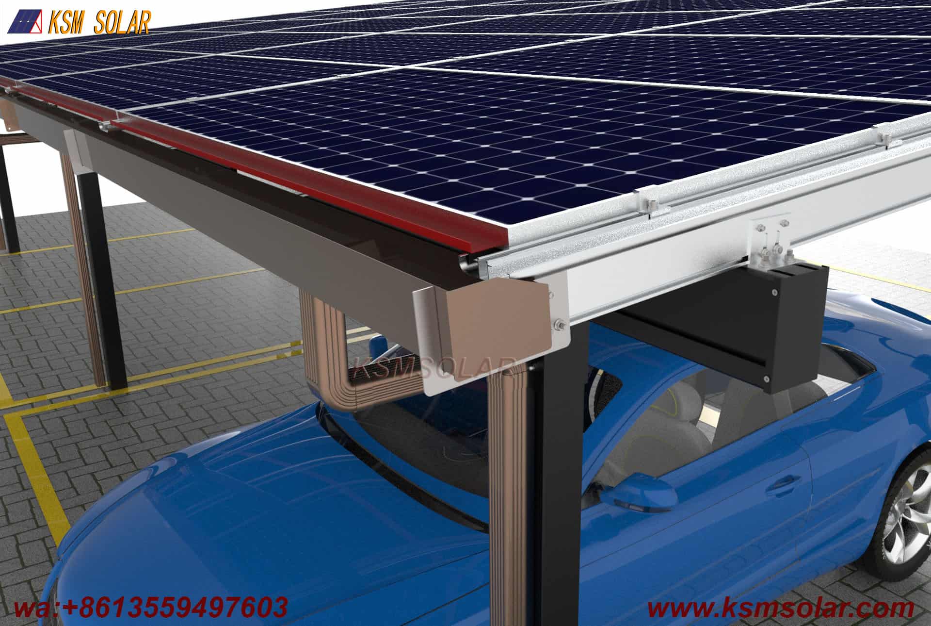 Aluminum Single-Slope Waterproof PV Carport