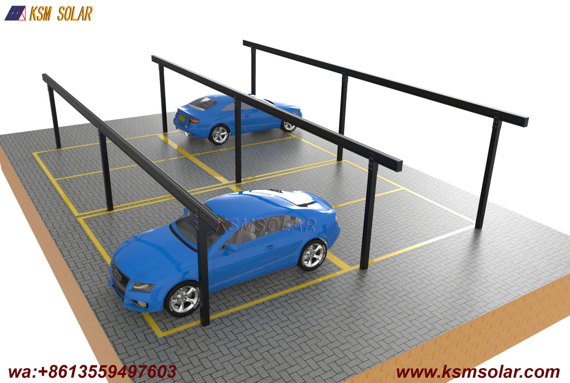 Aluminum Single-Slope Waterproof PV Carport