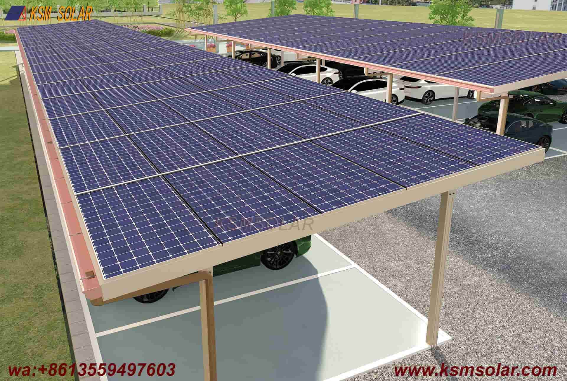 Aluminum Single-Slope Waterproof PV Carport