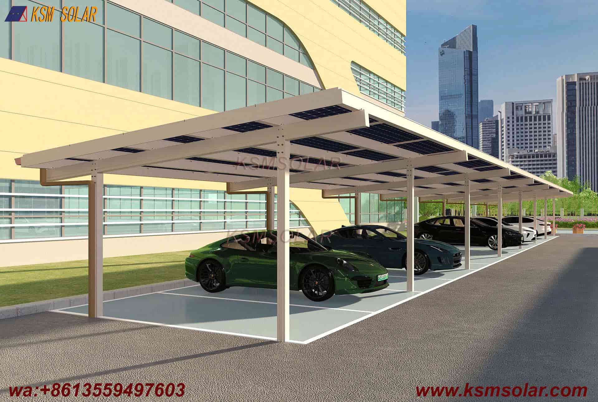 Aluminum Single-Slope Waterproof PV Carport