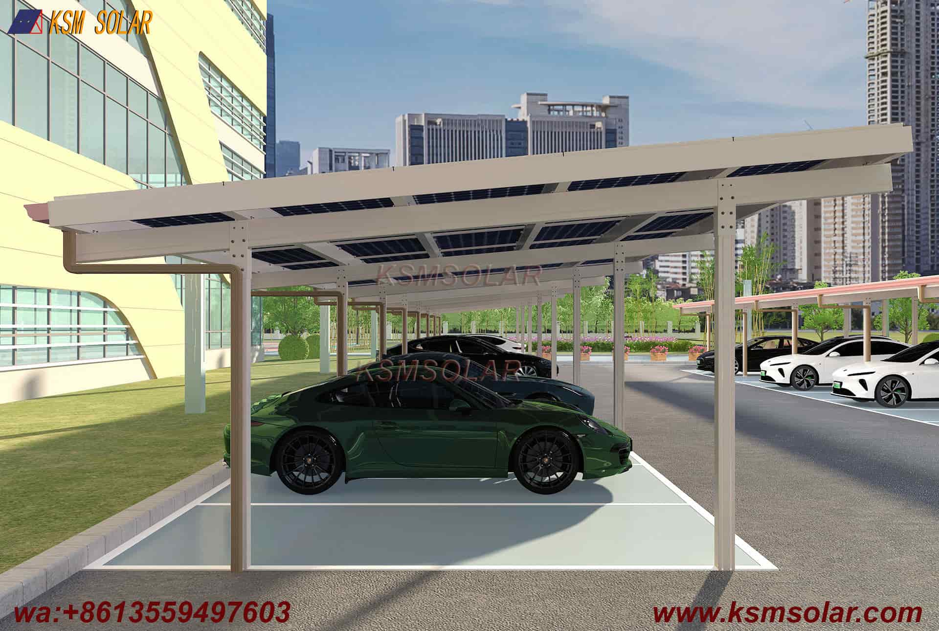 Aluminum Single-Slope Waterproof PV Carport