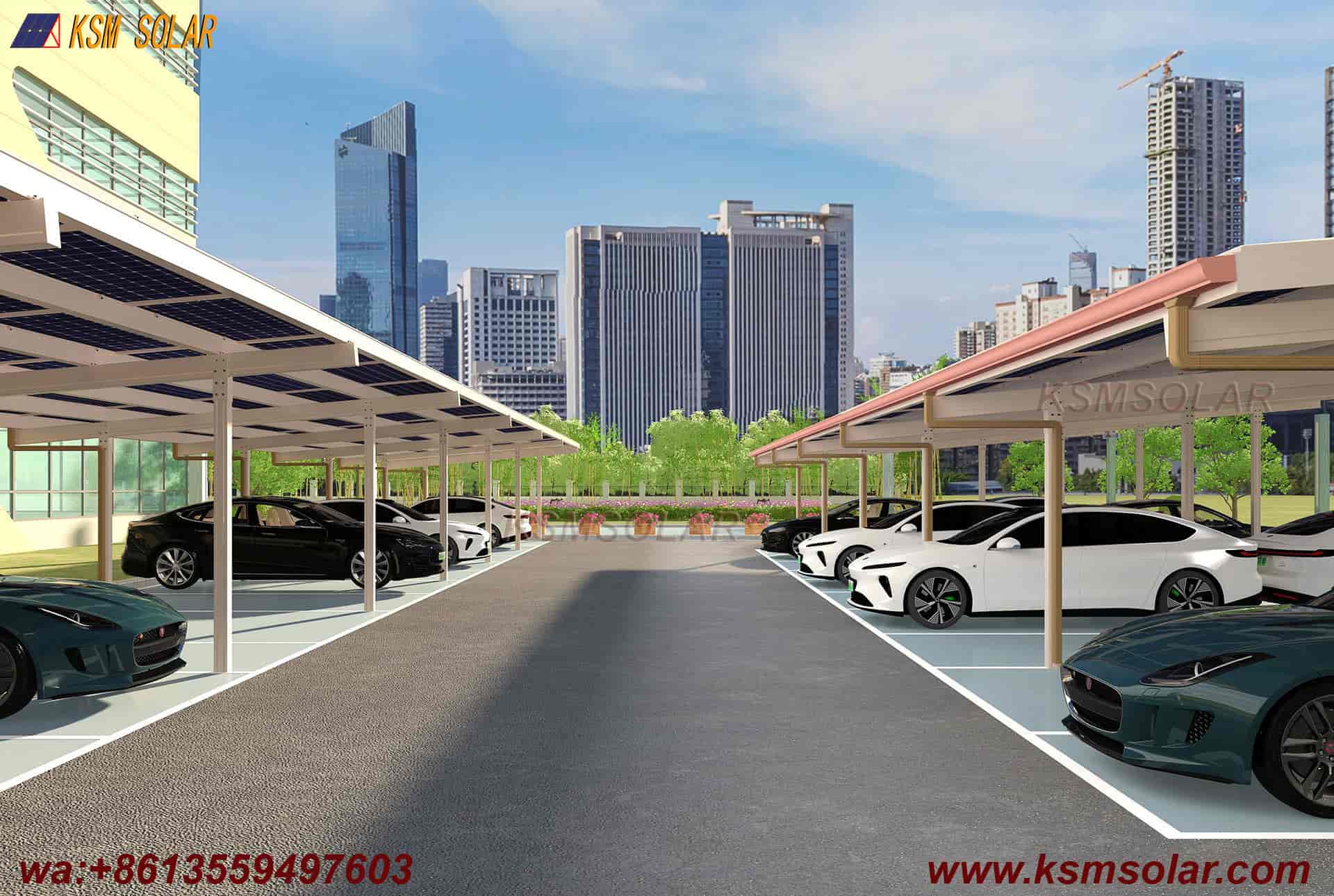 Aluminum Single-Slope Waterproof PV Carport
