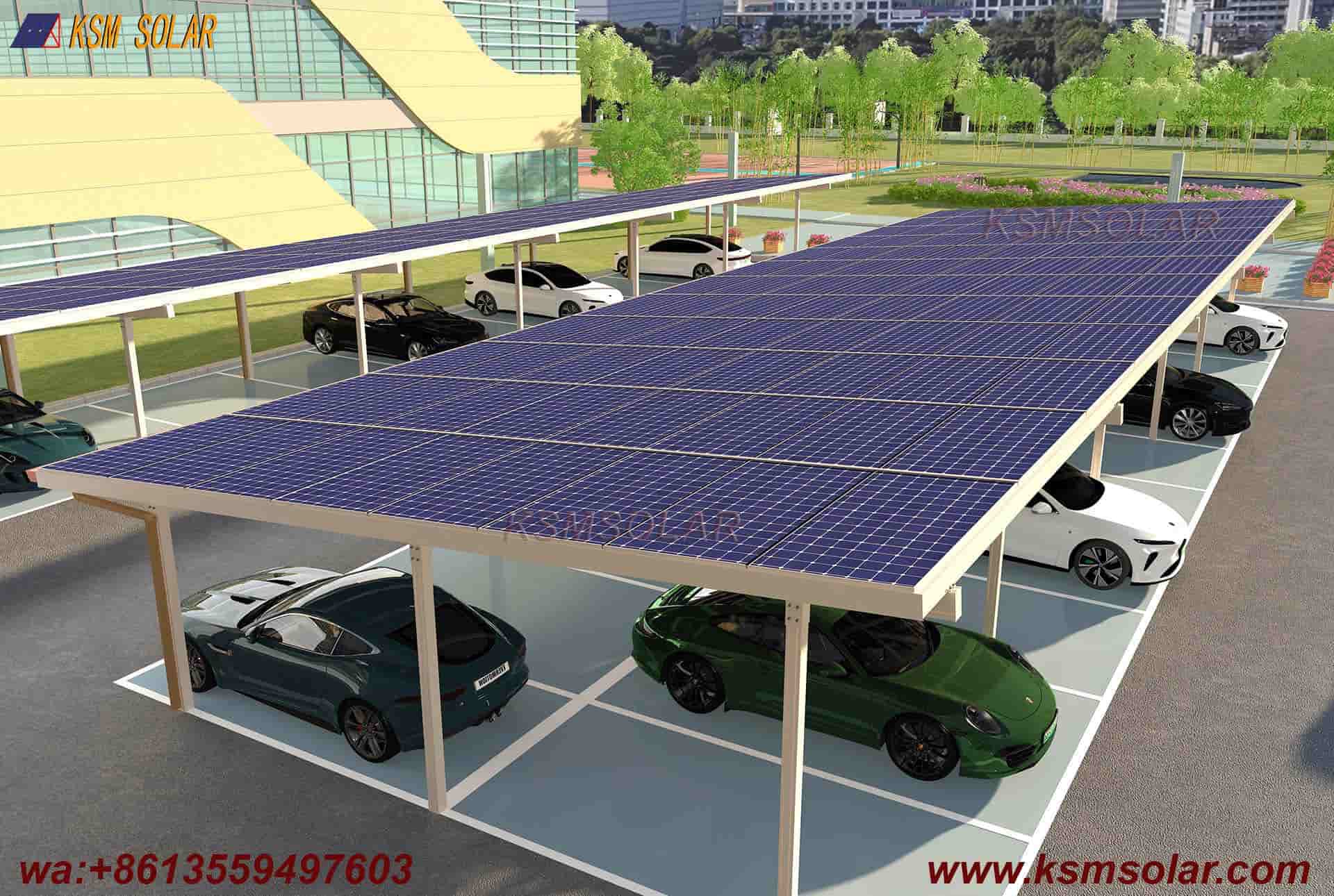 Aluminum Single-Slope Waterproof PV Carport