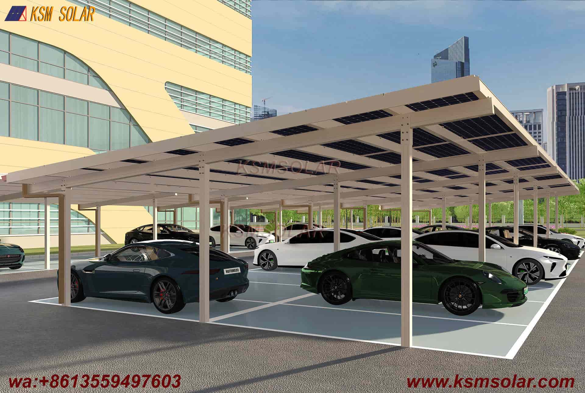 Aluminum Single-Slope Waterproof PV Carport