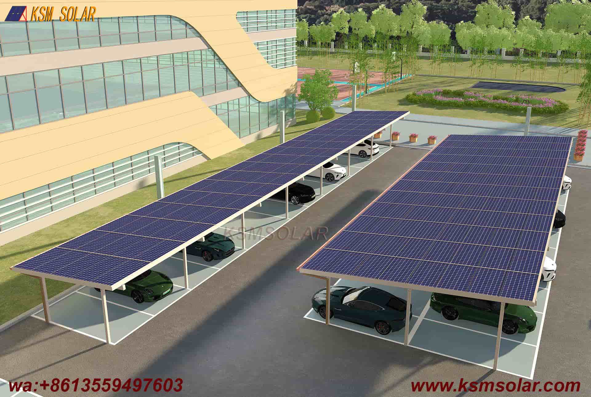 Aluminum Single-Slope Waterproof PV Carport