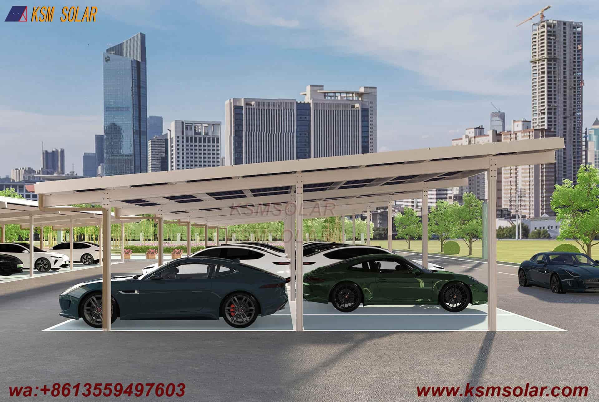 Aluminum Single-Slope Waterproof PV Carport
