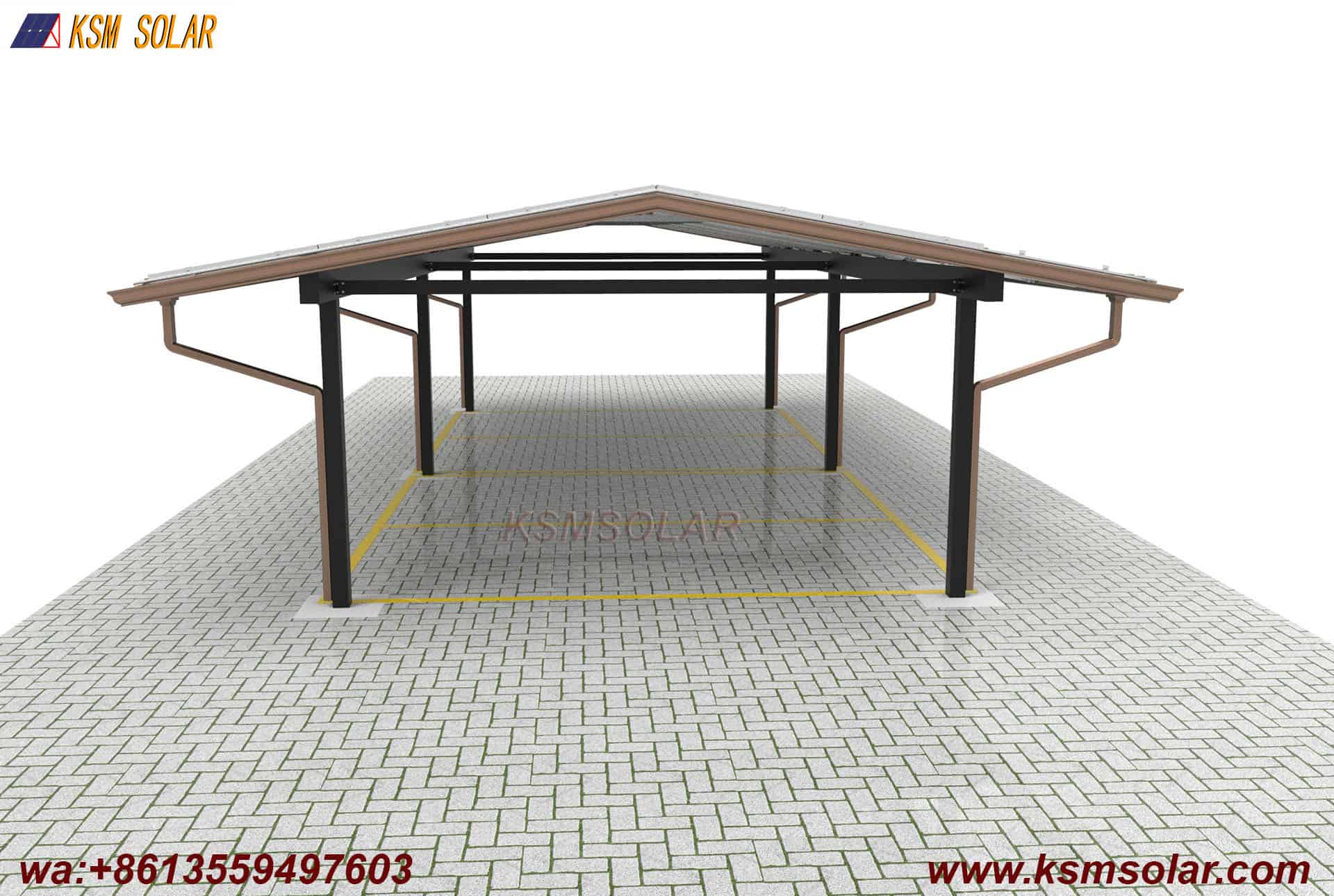 Aluminum Back-to-Back Waterproof Solar Carport