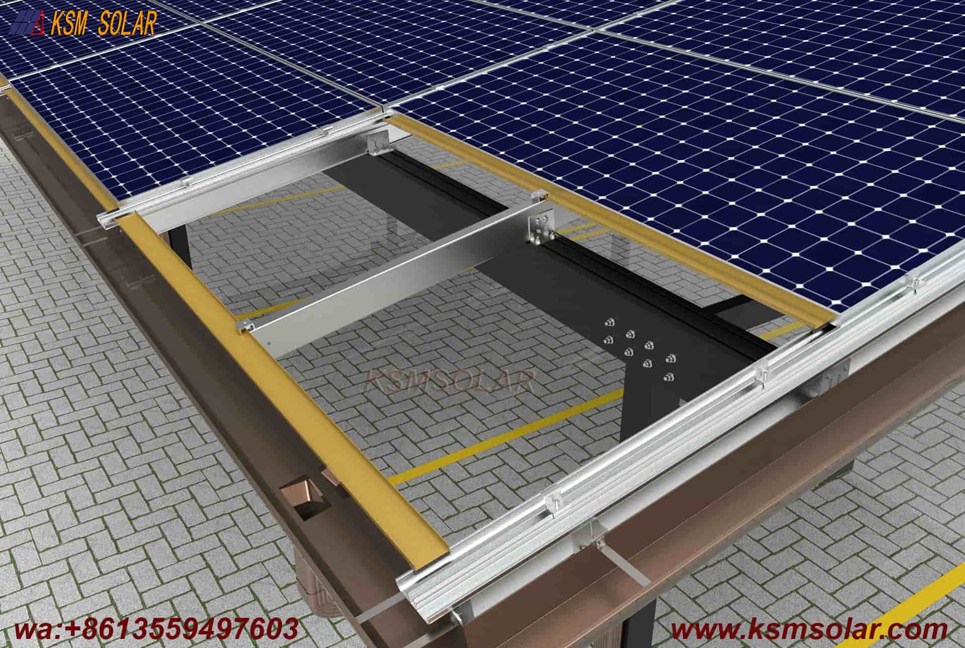 Aluminum Back-to-Back Waterproof Solar Carport
