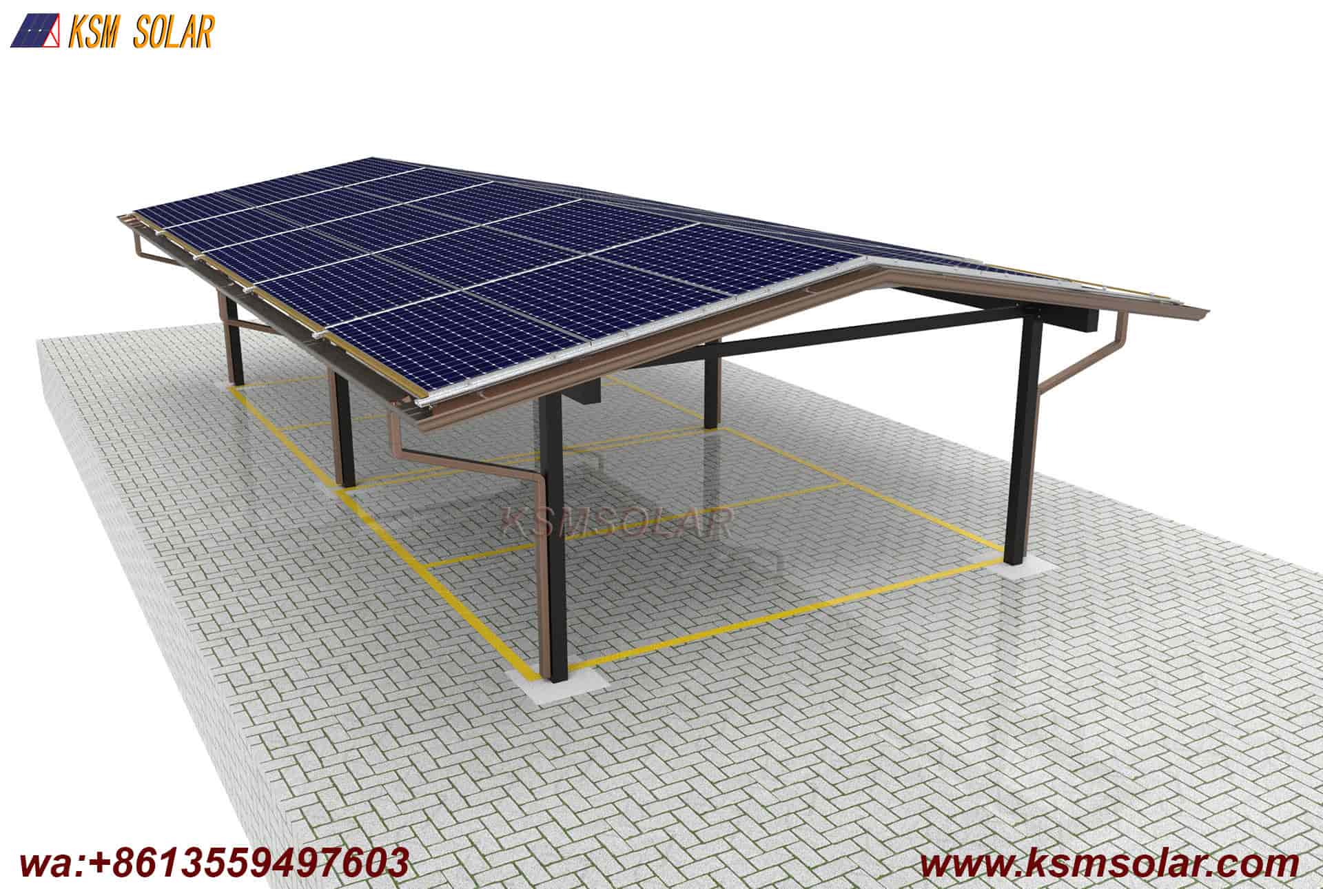 Aluminum Back-to-Back Waterproof Solar Carport