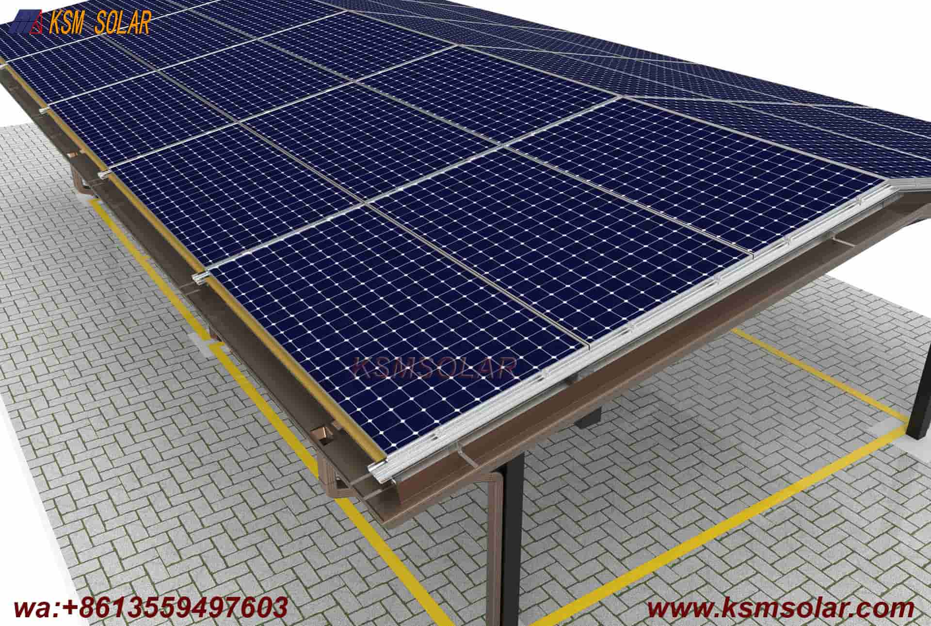 Aluminum Back-to-Back Waterproof Solar Carport