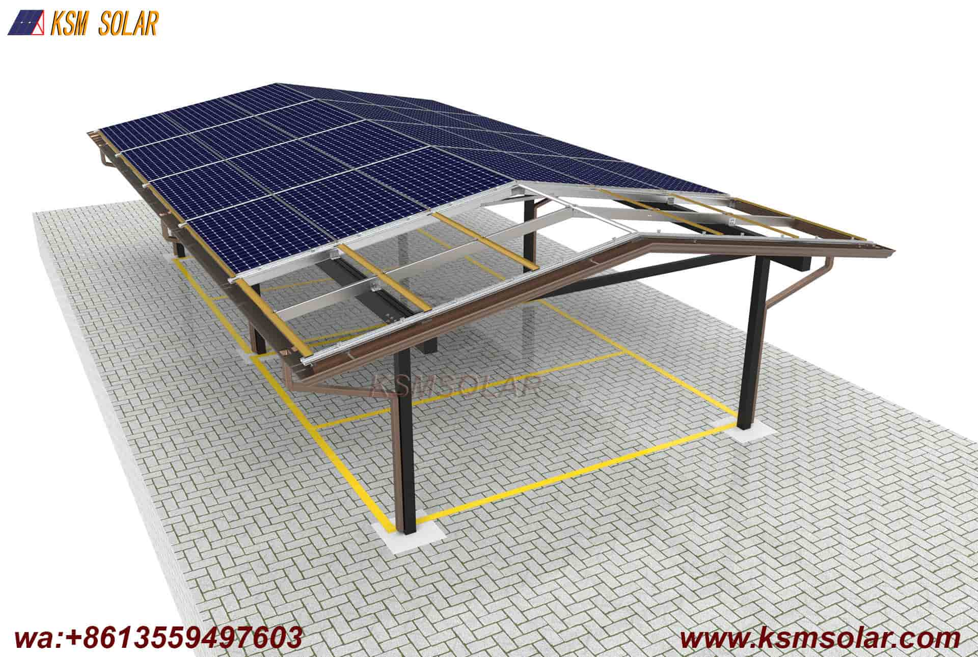 Aluminum Back-to-Back Waterproof Solar Carport