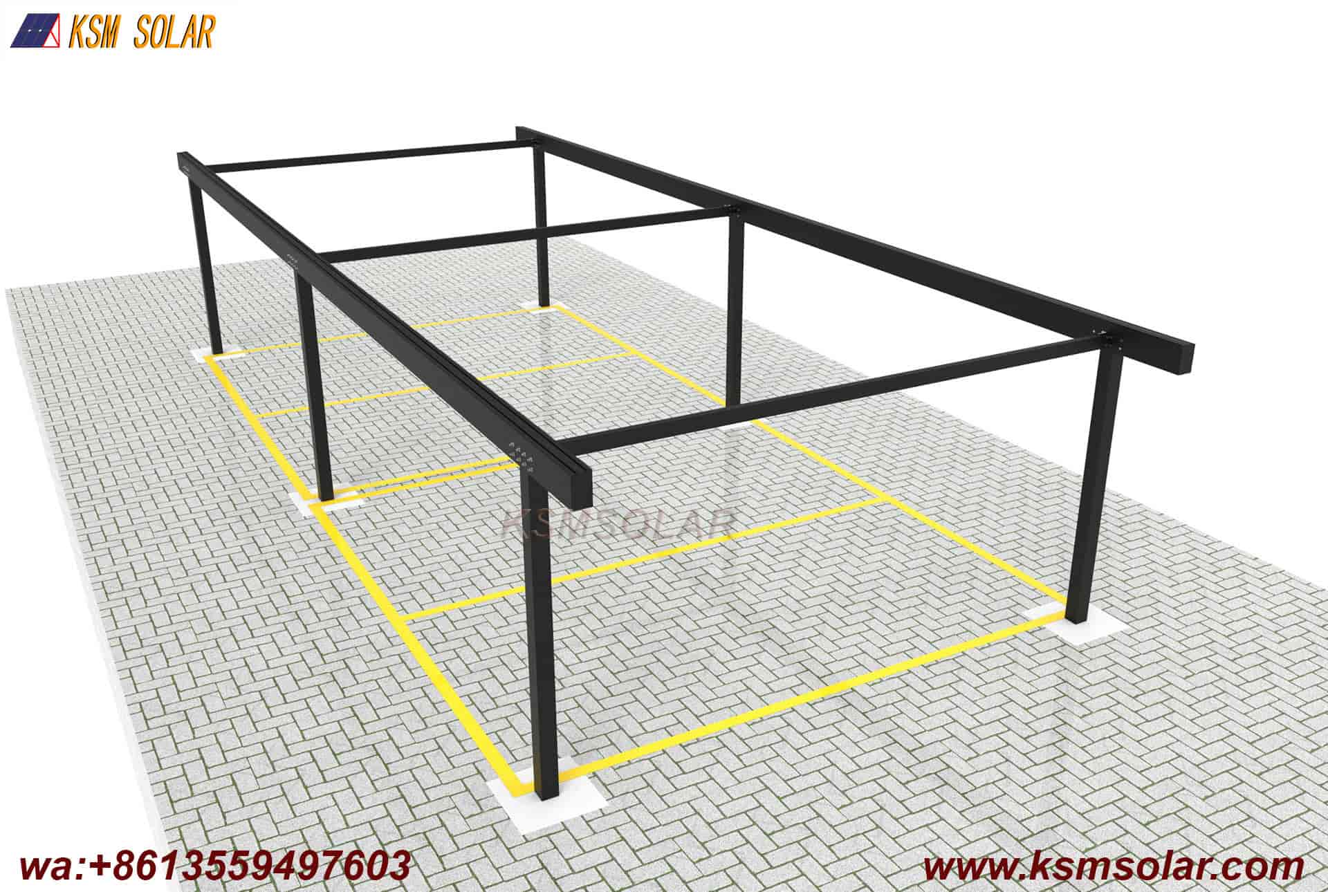 Aluminum Back-to-Back Waterproof Solar Carport