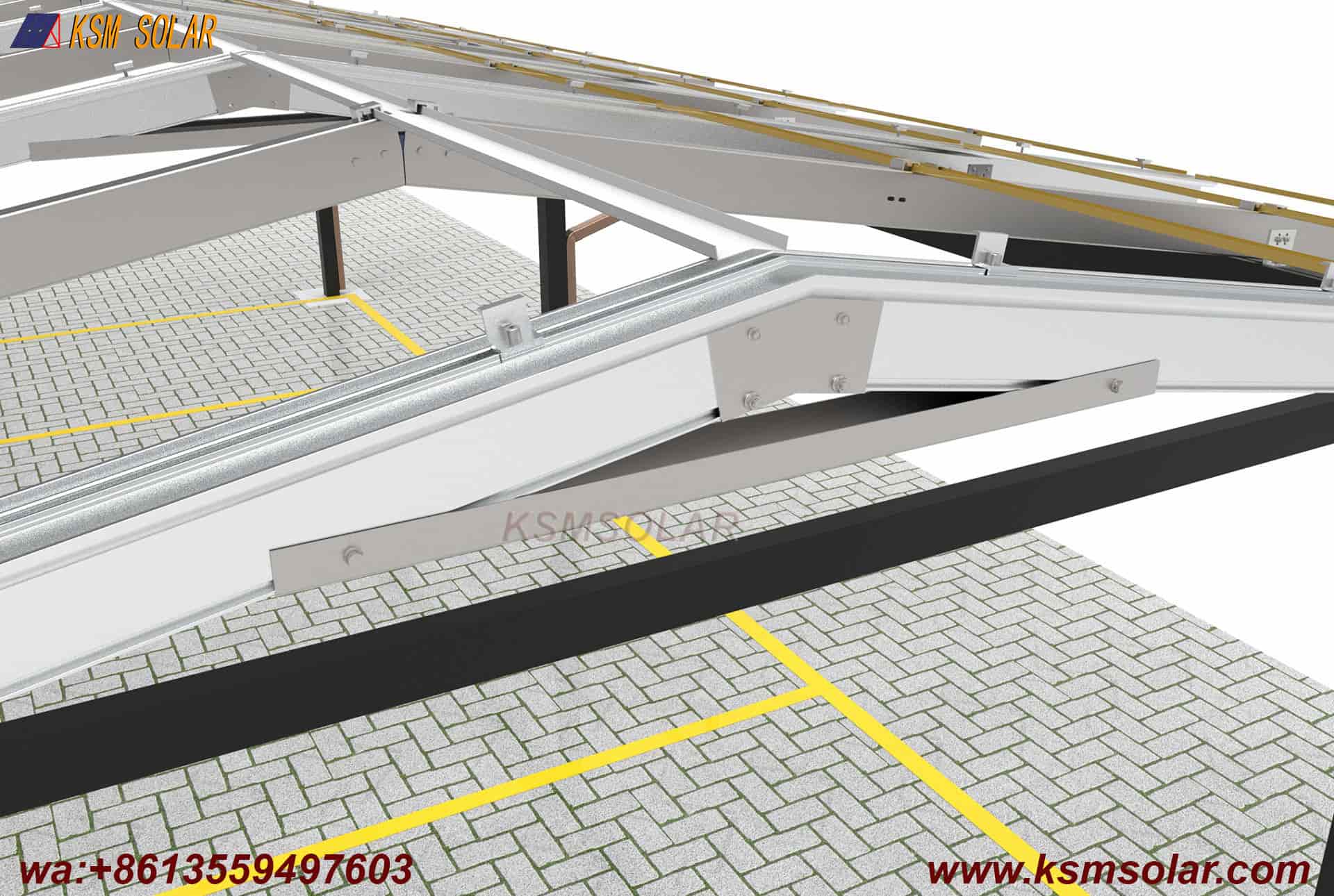 Aluminum Back-to-Back Waterproof Solar Carport