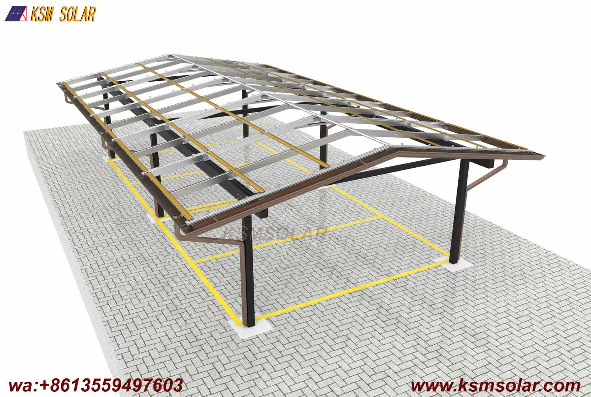 Aluminum Back-to-Back Waterproof Solar Carport