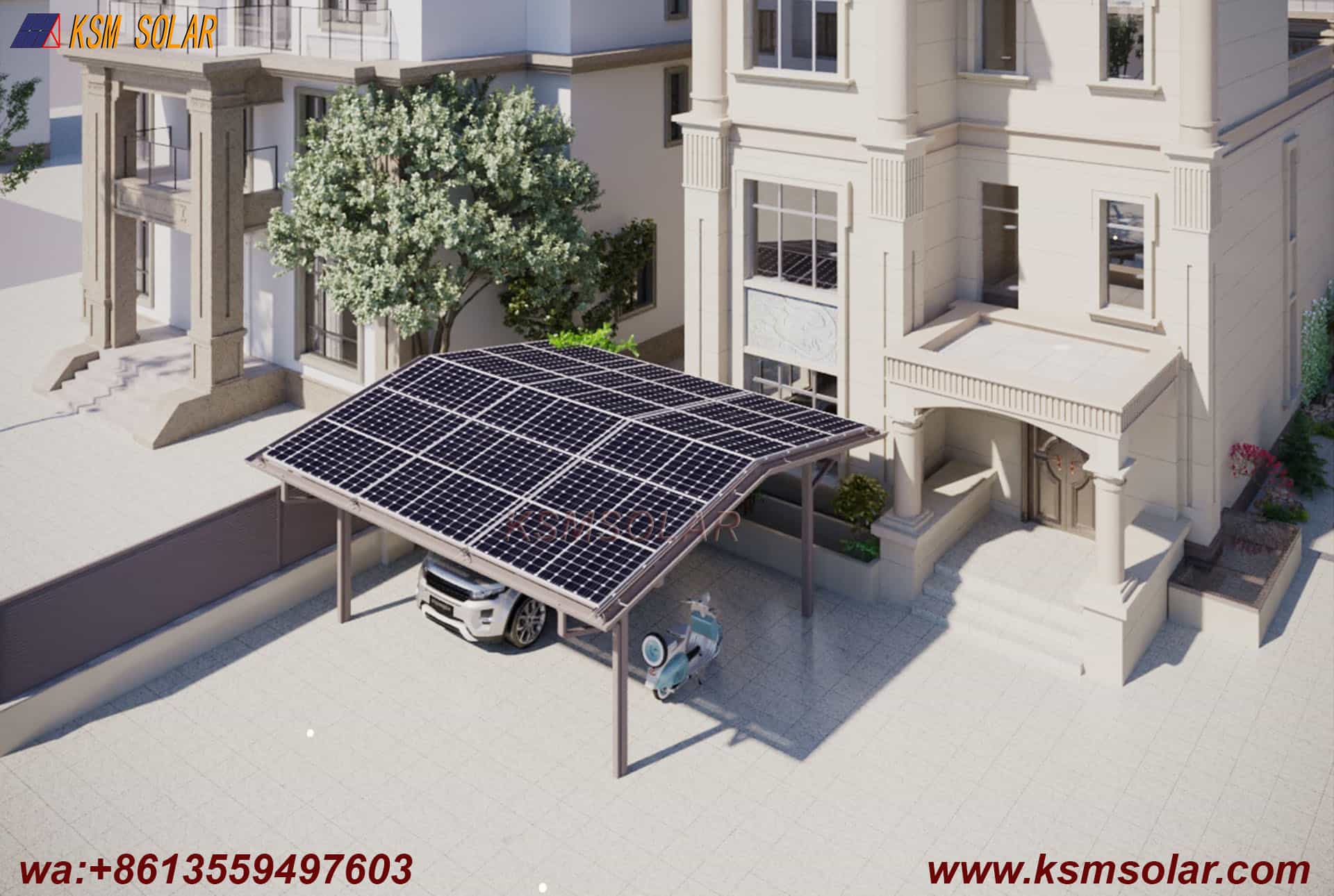 Aluminum Back-to-Back Waterproof Solar Carport