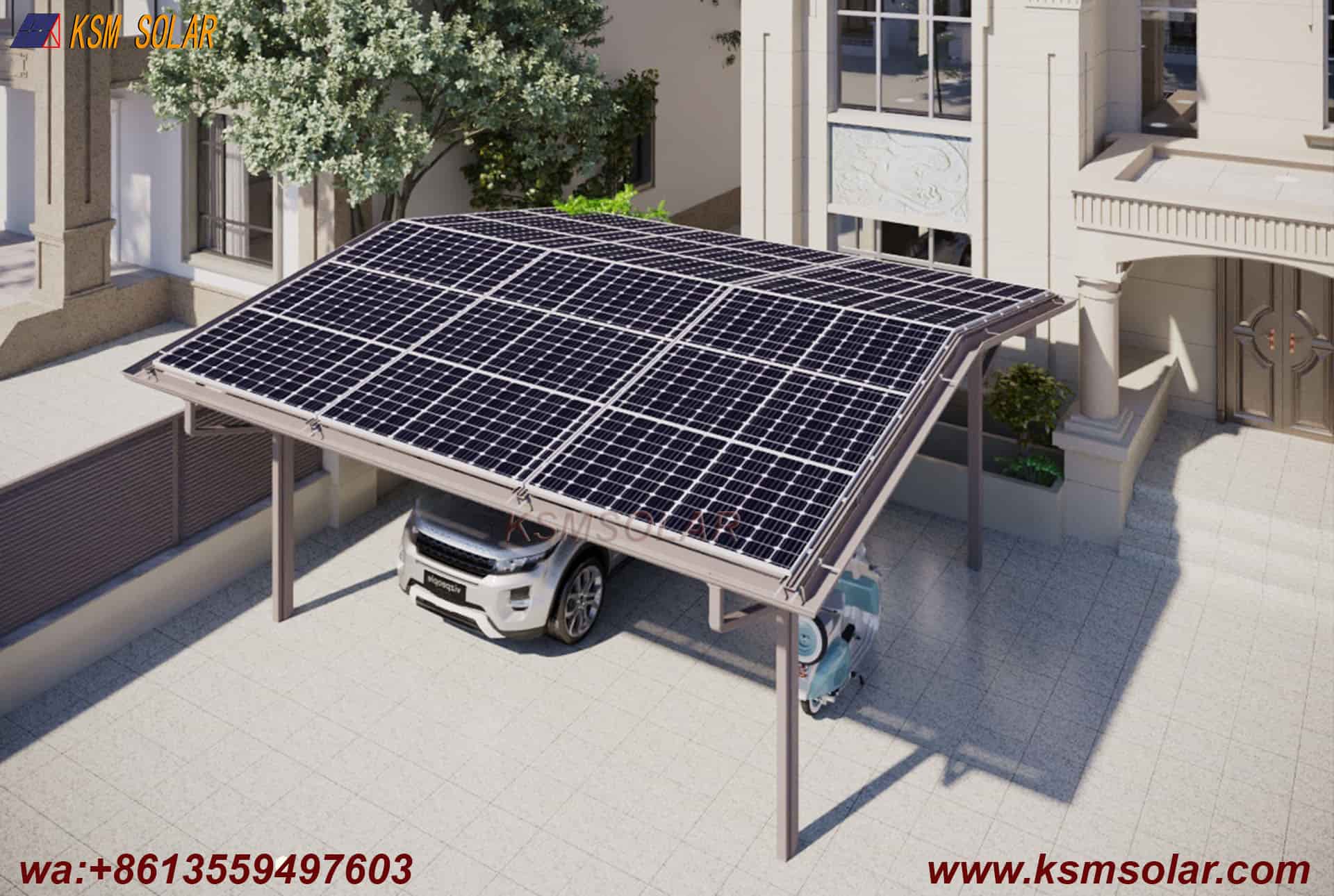Aluminum Back-to-Back Waterproof Solar Carport