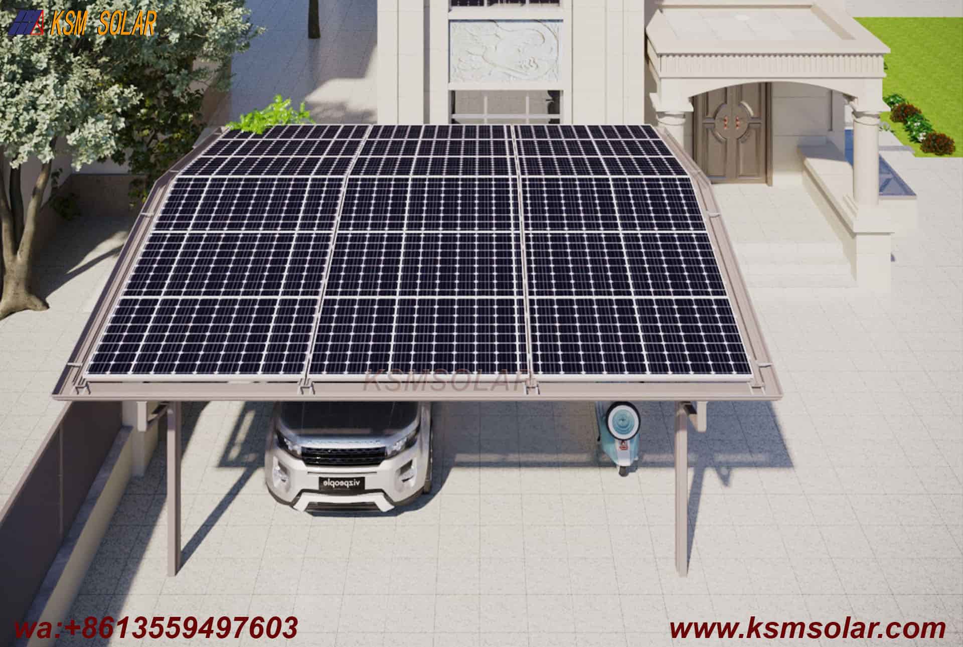 Aluminum Back-to-Back Waterproof Solar Carport
