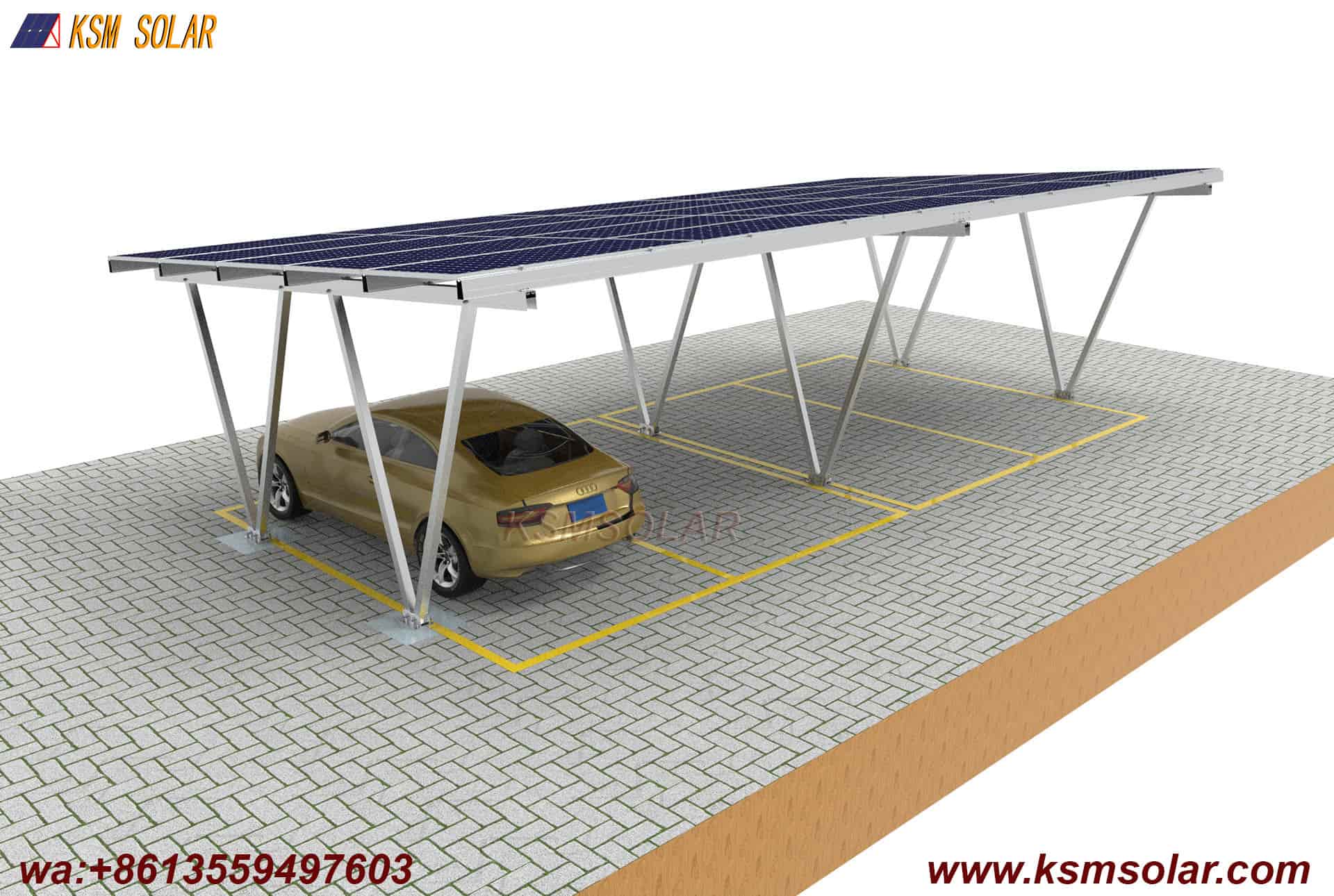 Aluminum W-Shape Structure Photovoltaic Carport