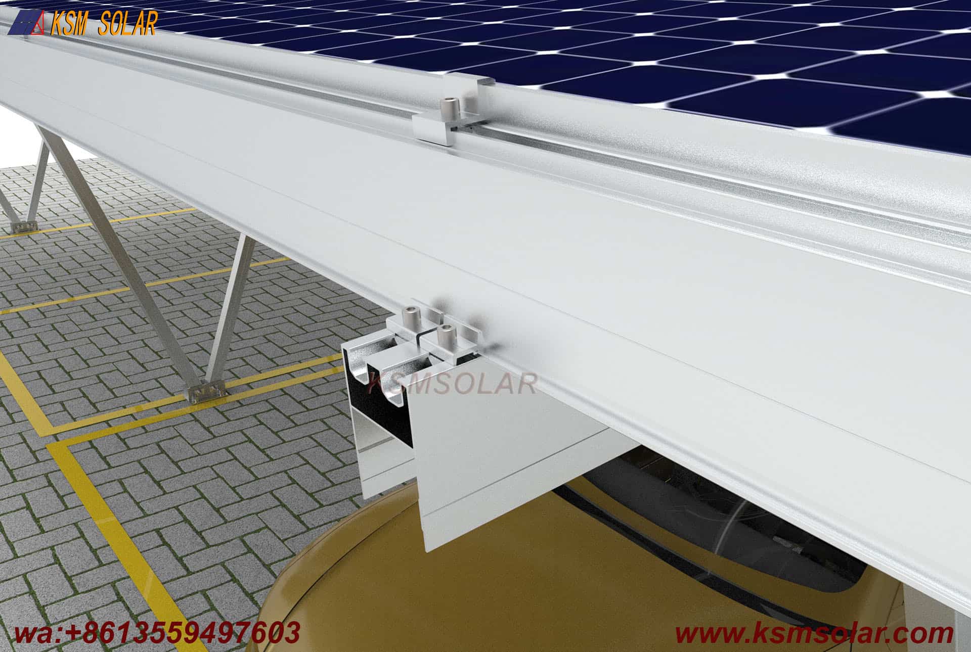 Aluminum W-Shape Structure Photovoltaic Carport
