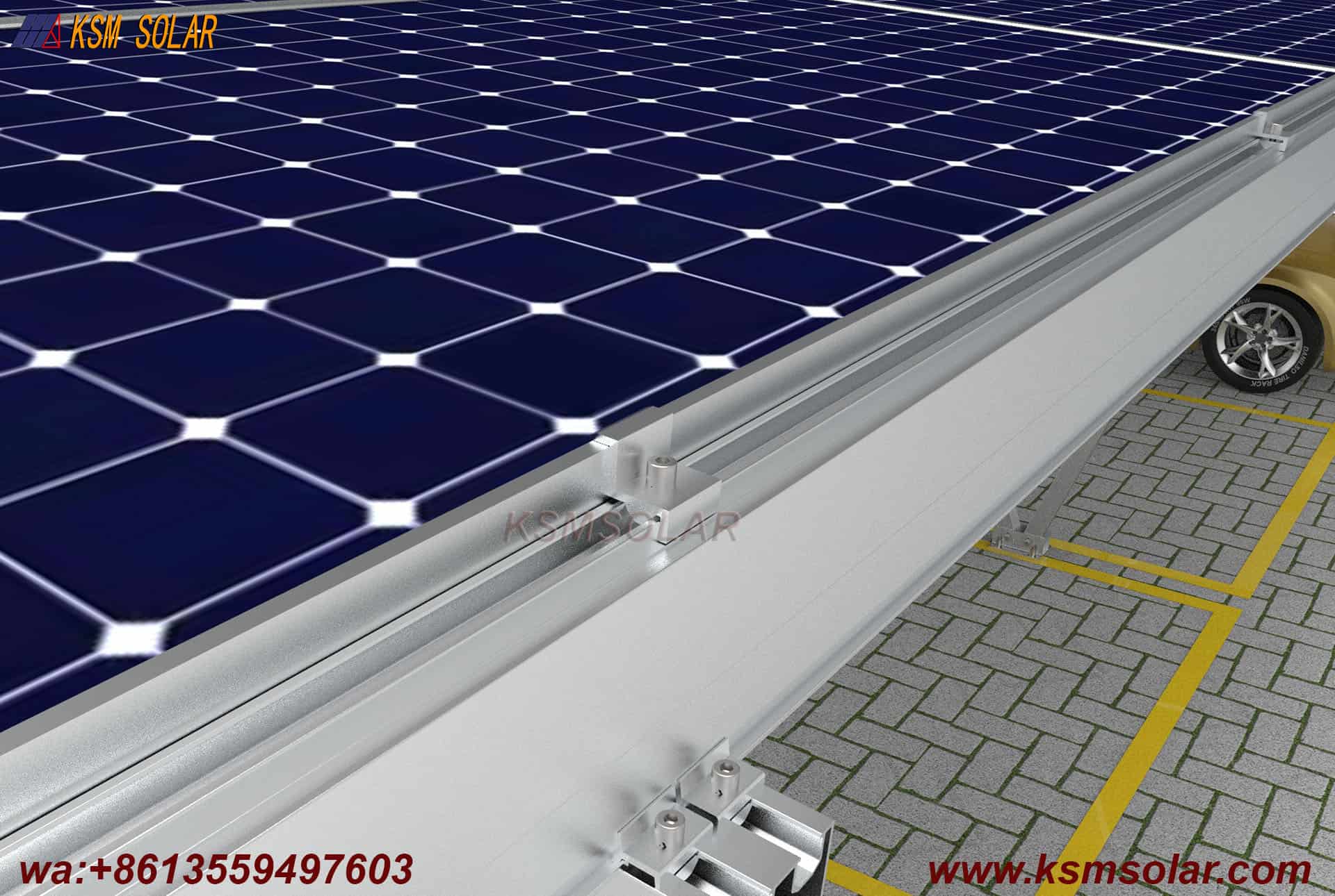 Aluminum W-Shape Structure Photovoltaic Carport