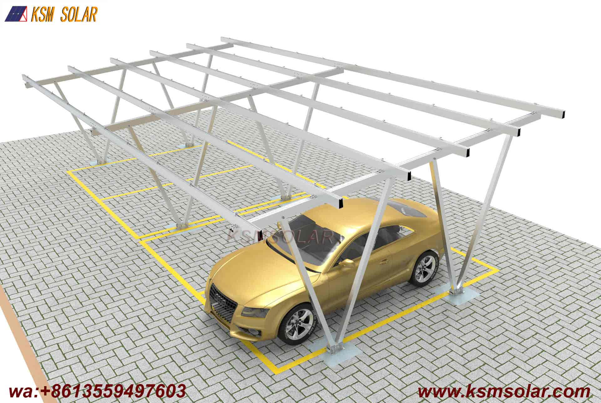 Aluminum W-Shape Structure Photovoltaic Carport