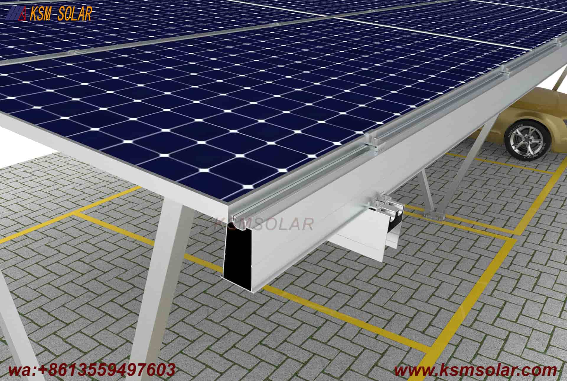 Aluminum W-Shape Structure Photovoltaic Carport