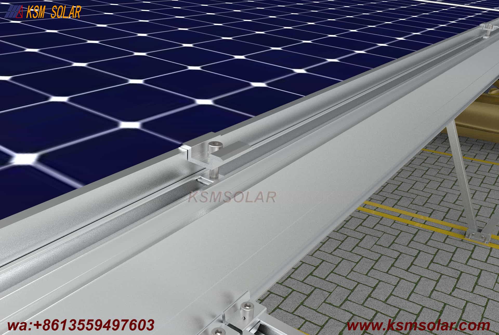Aluminum W-Shape Structure Photovoltaic Carport