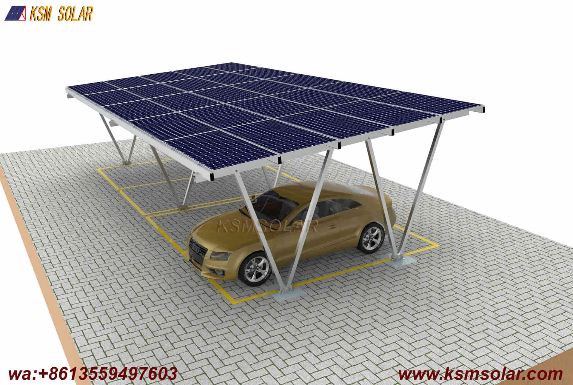 Aluminum W-Shape Structure Photovoltaic Carport
