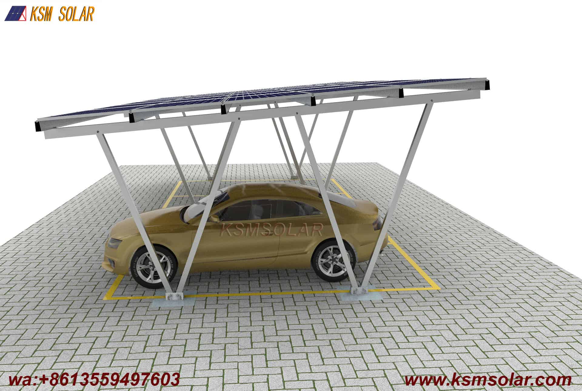 Aluminum W-Shape Structure Photovoltaic Carport