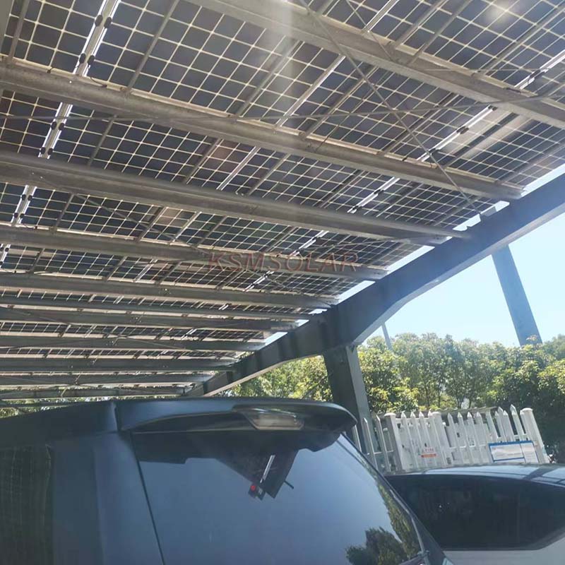 300kW Carbon Steel Single-Column PV Carport In Zhejiang 
