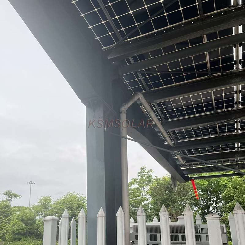 300kW Carbon Steel Single-Column PV Carport In Zhejiang 