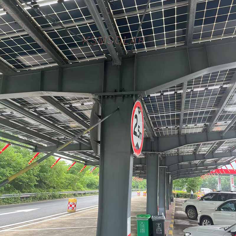 300kW Carbon Steel Single-Column PV Carport In Zhejiang 