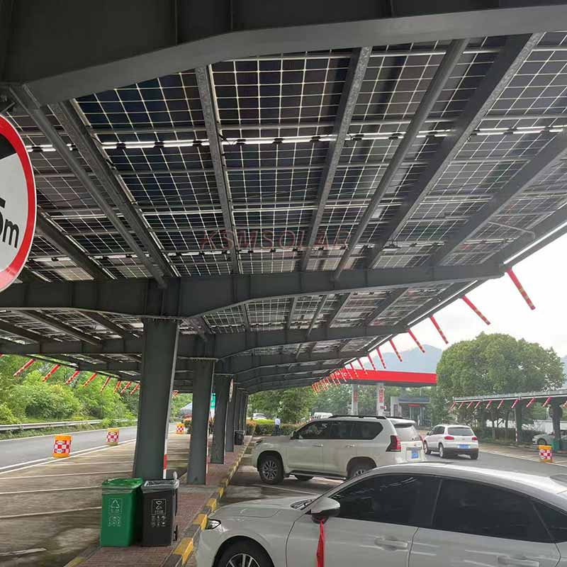 300kW Carbon Steel Single-Column PV Carport In Zhejiang 