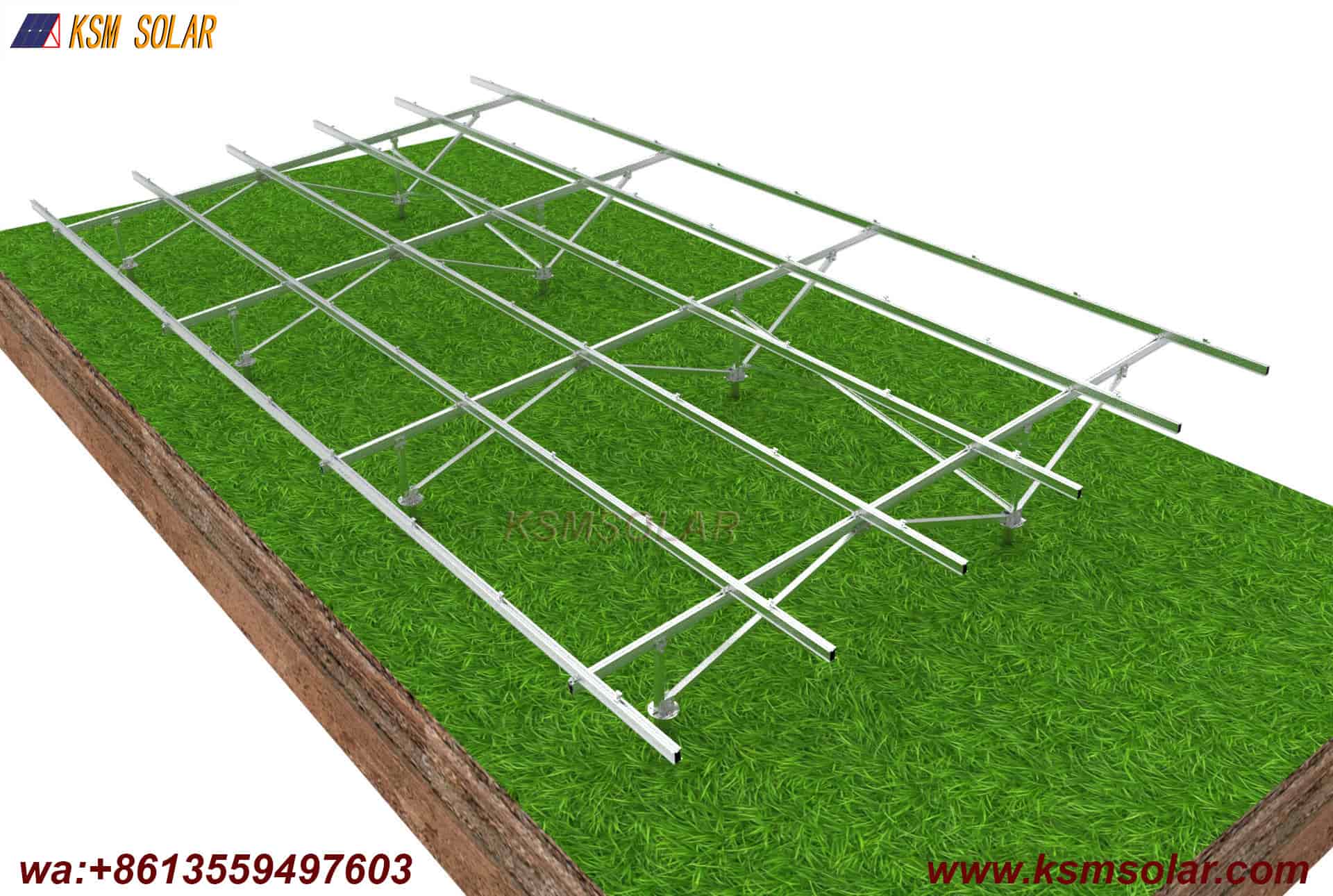 Aluminum photovoltaic ground mounting system