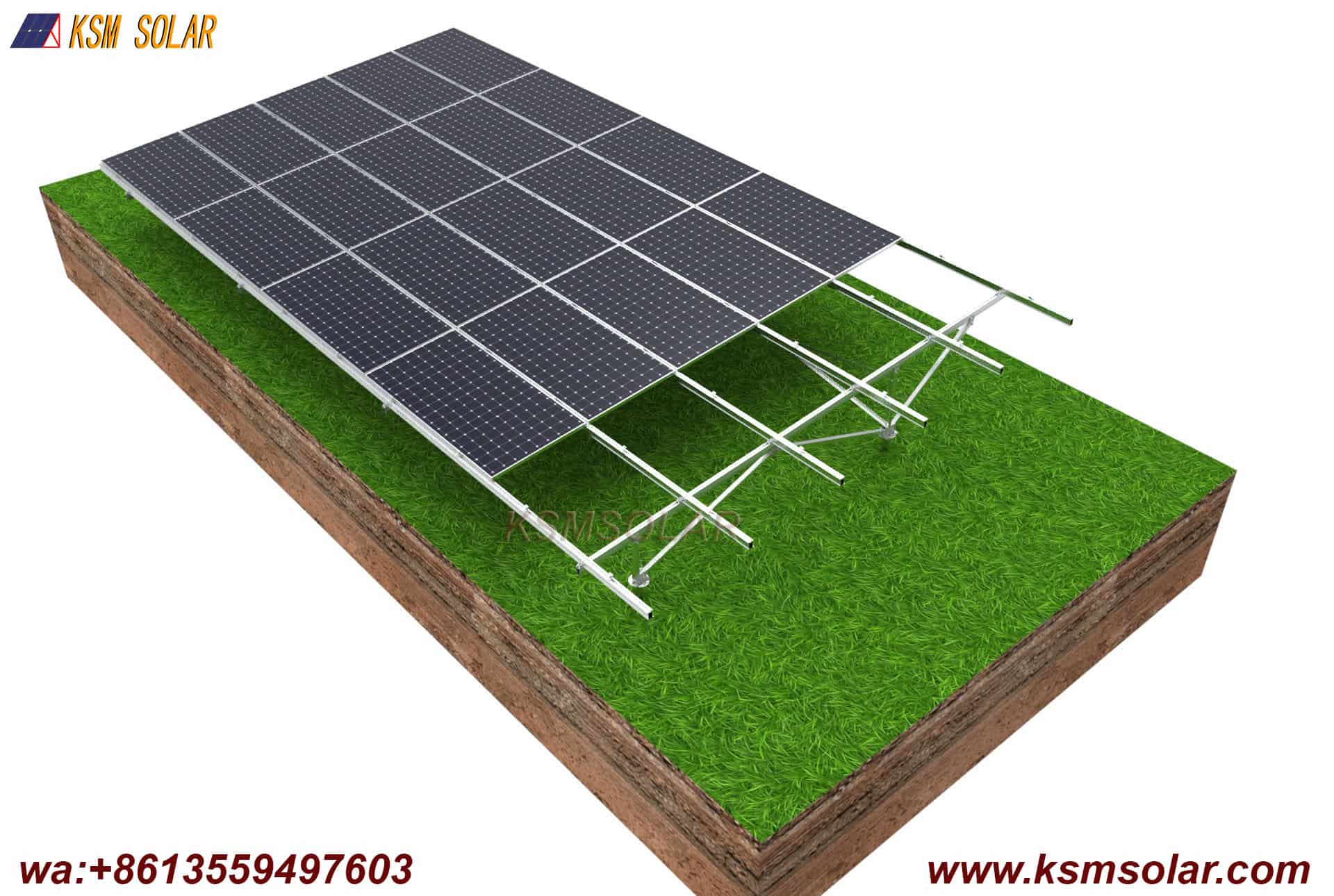 Aluminum photovoltaic ground mounting system