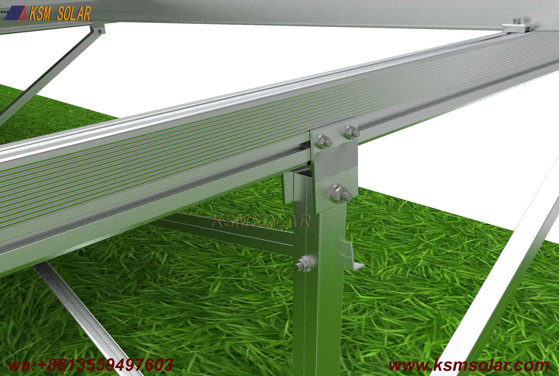 Aluminum photovoltaic ground mounting system