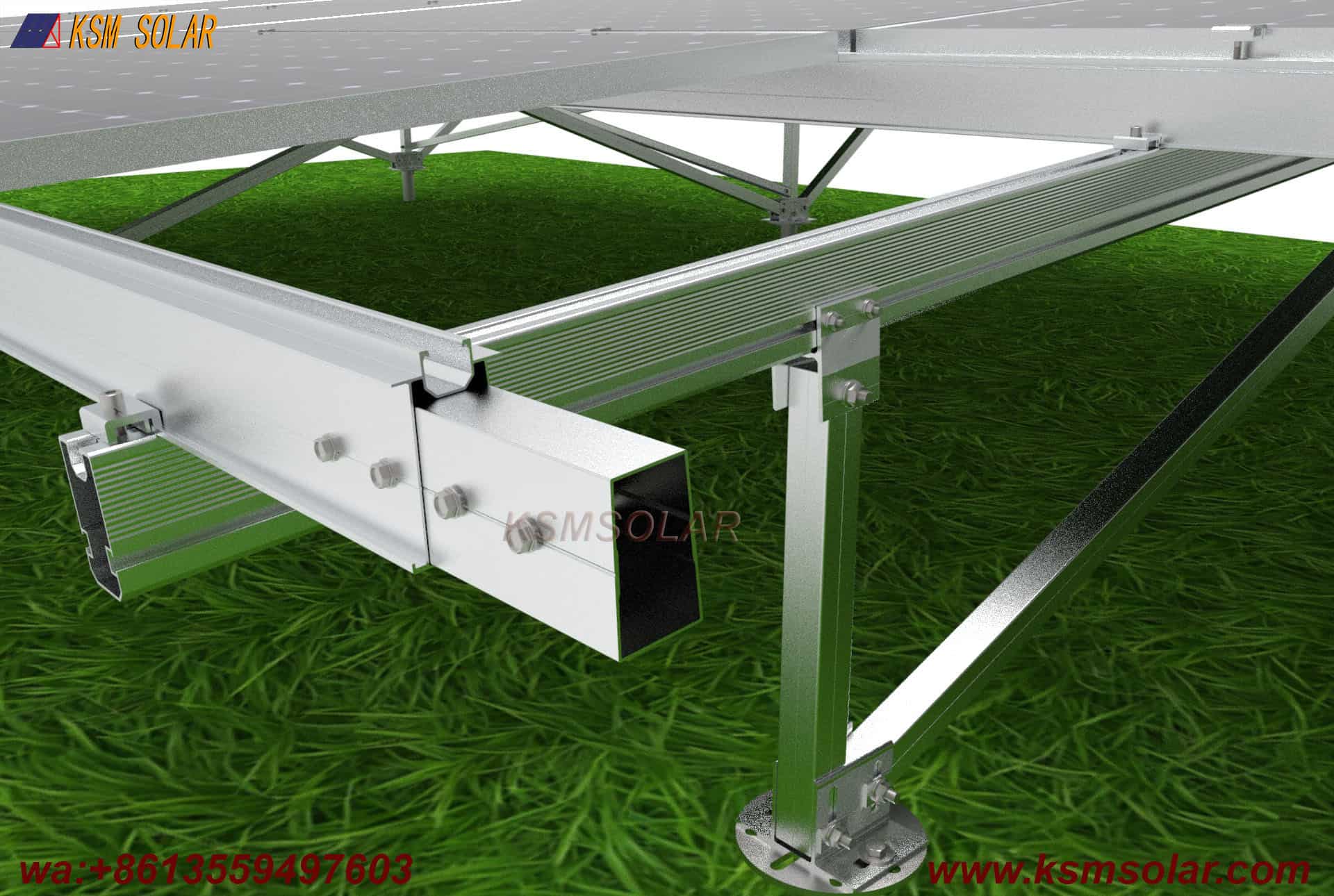 Aluminum photovoltaic ground mounting system