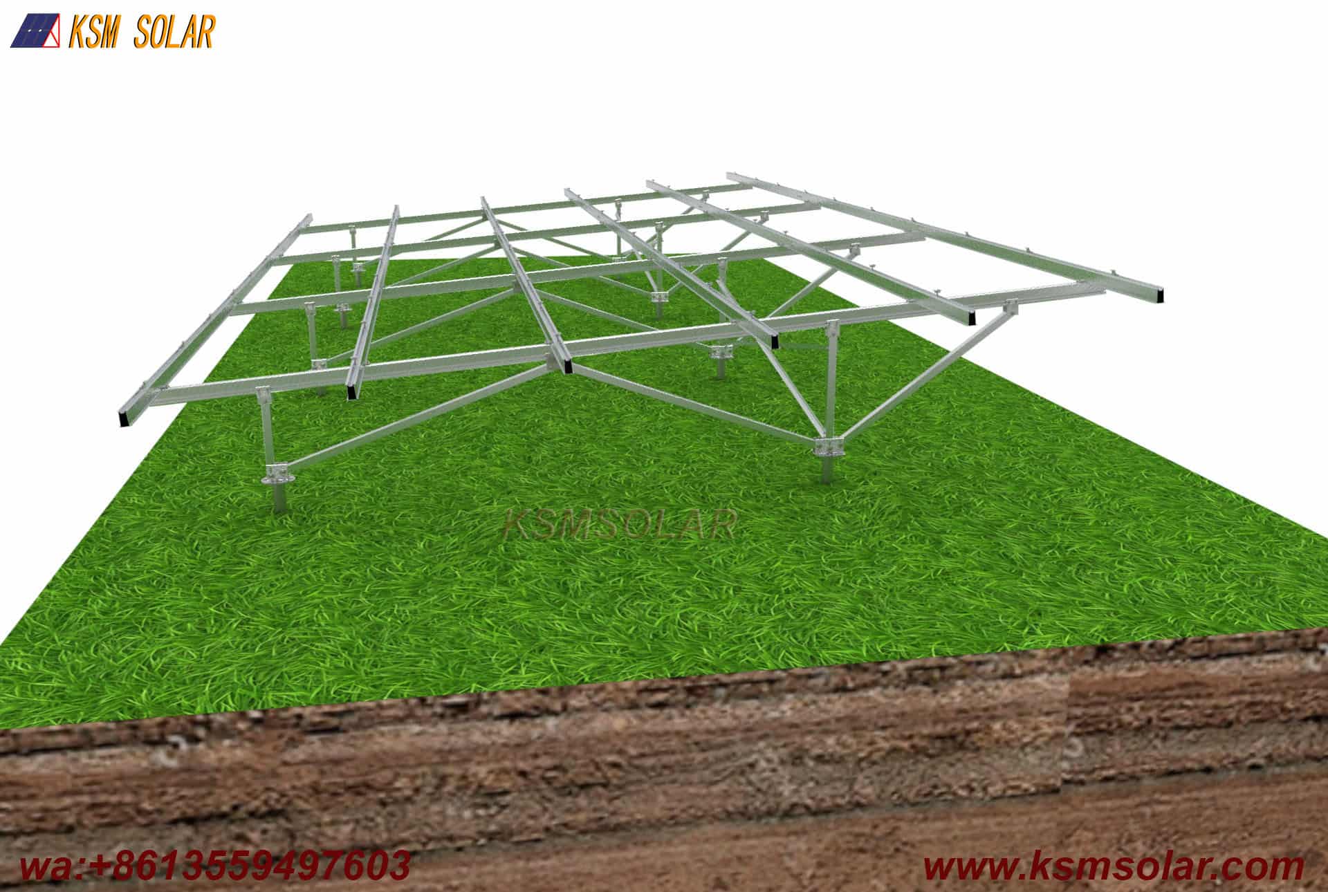 Aluminum photovoltaic ground mounting system