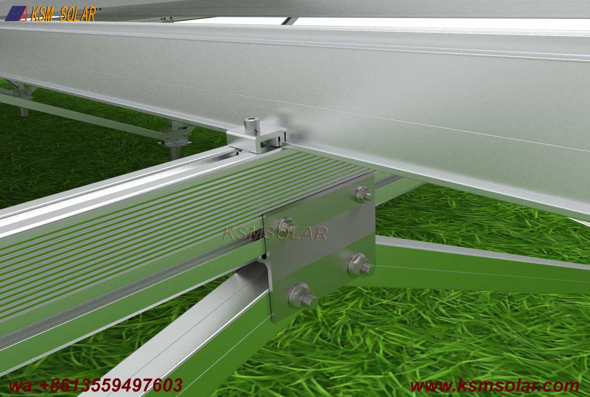 Aluminum photovoltaic ground mounting system