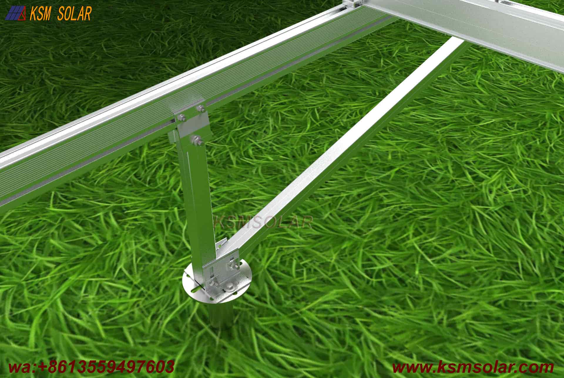 Aluminum photovoltaic ground mounting system