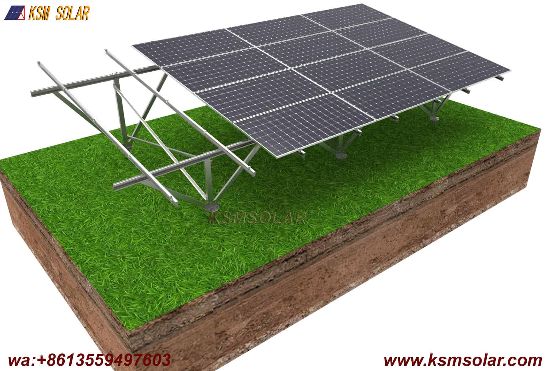 C Steel with Screw Pile Solar Mount System