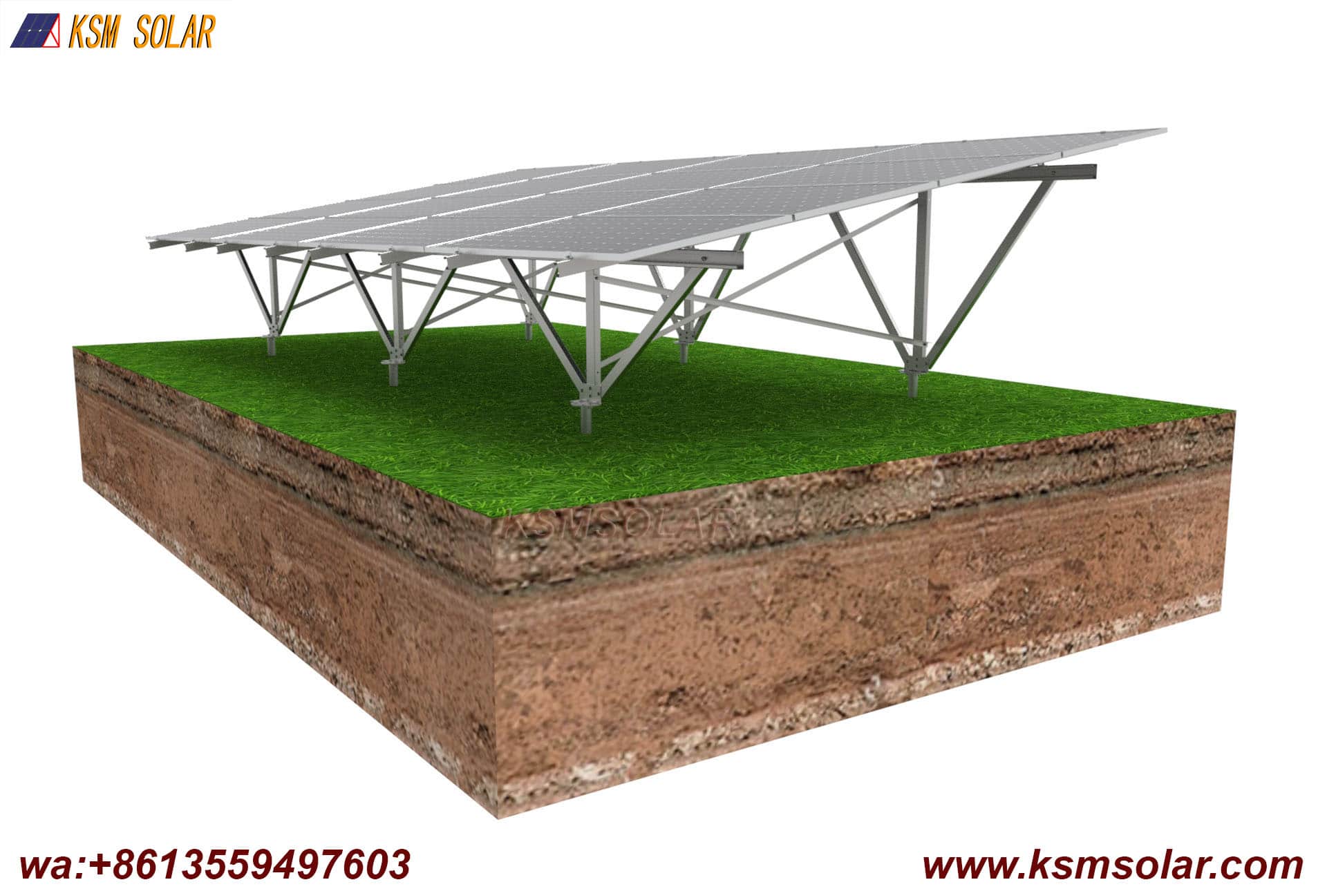 C Steel with Screw Pile Solar Mount System