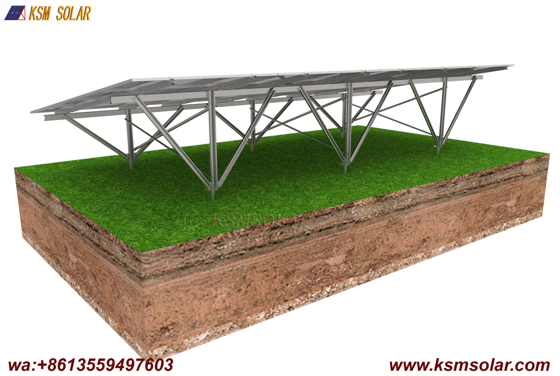 C Steel with Screw Pile Solar Mount System