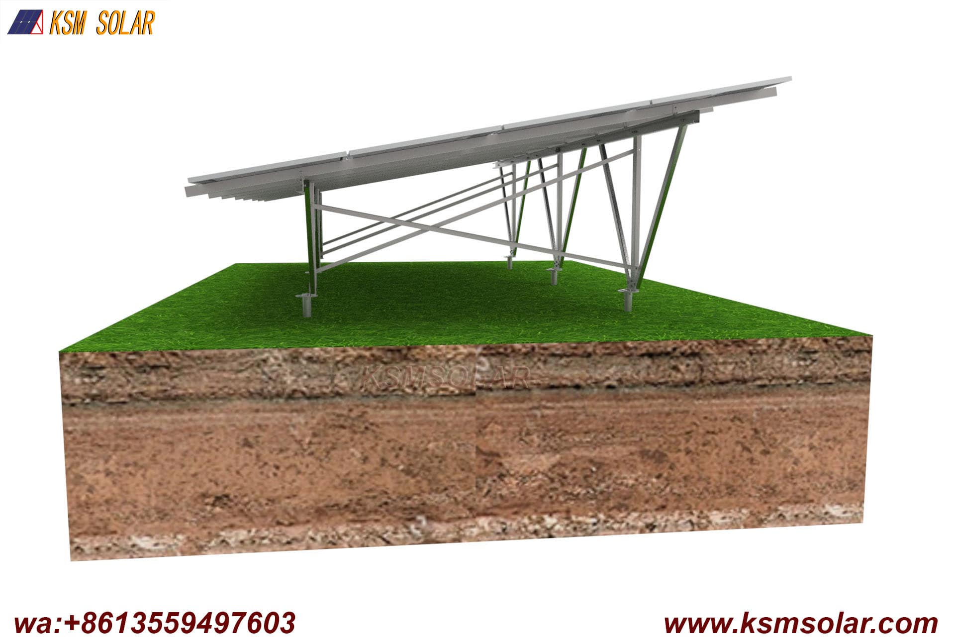 C Steel with Screw Pile Solar Mount System