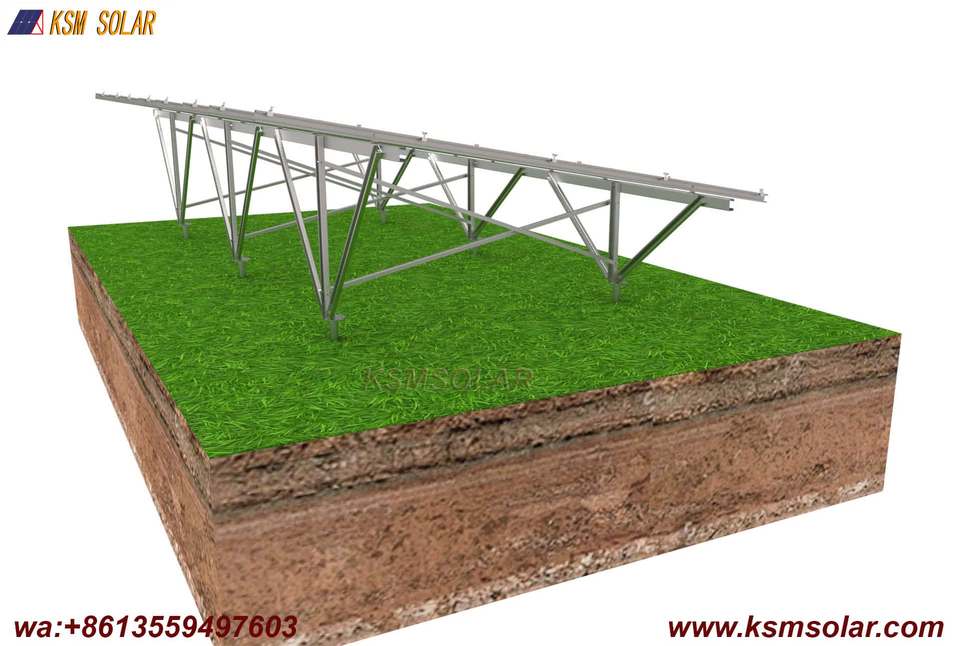 C Steel with Screw Pile Solar Mount System
