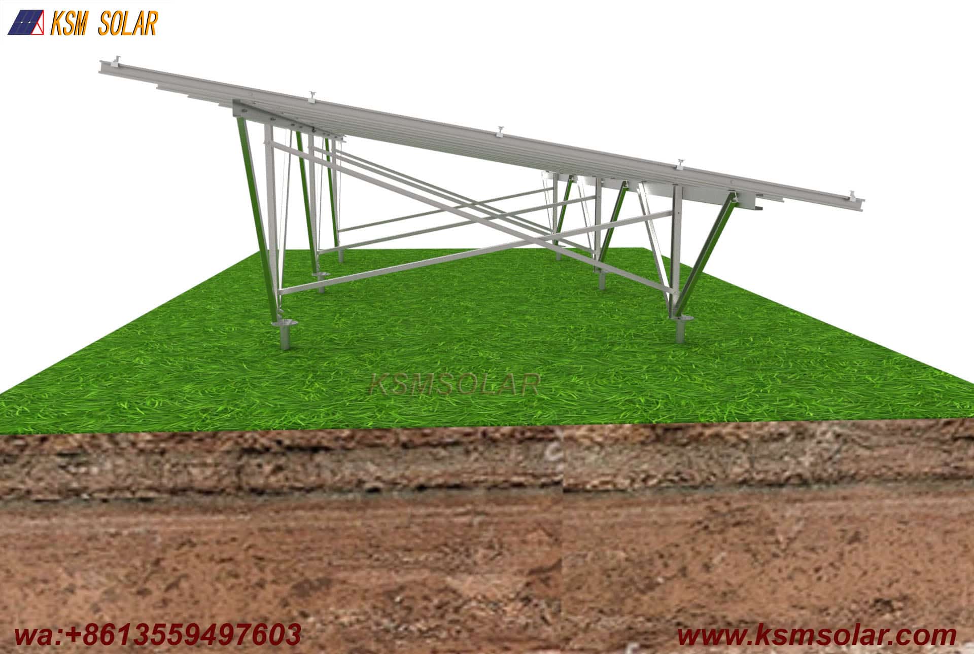 C Steel with Screw Pile Solar Mount System